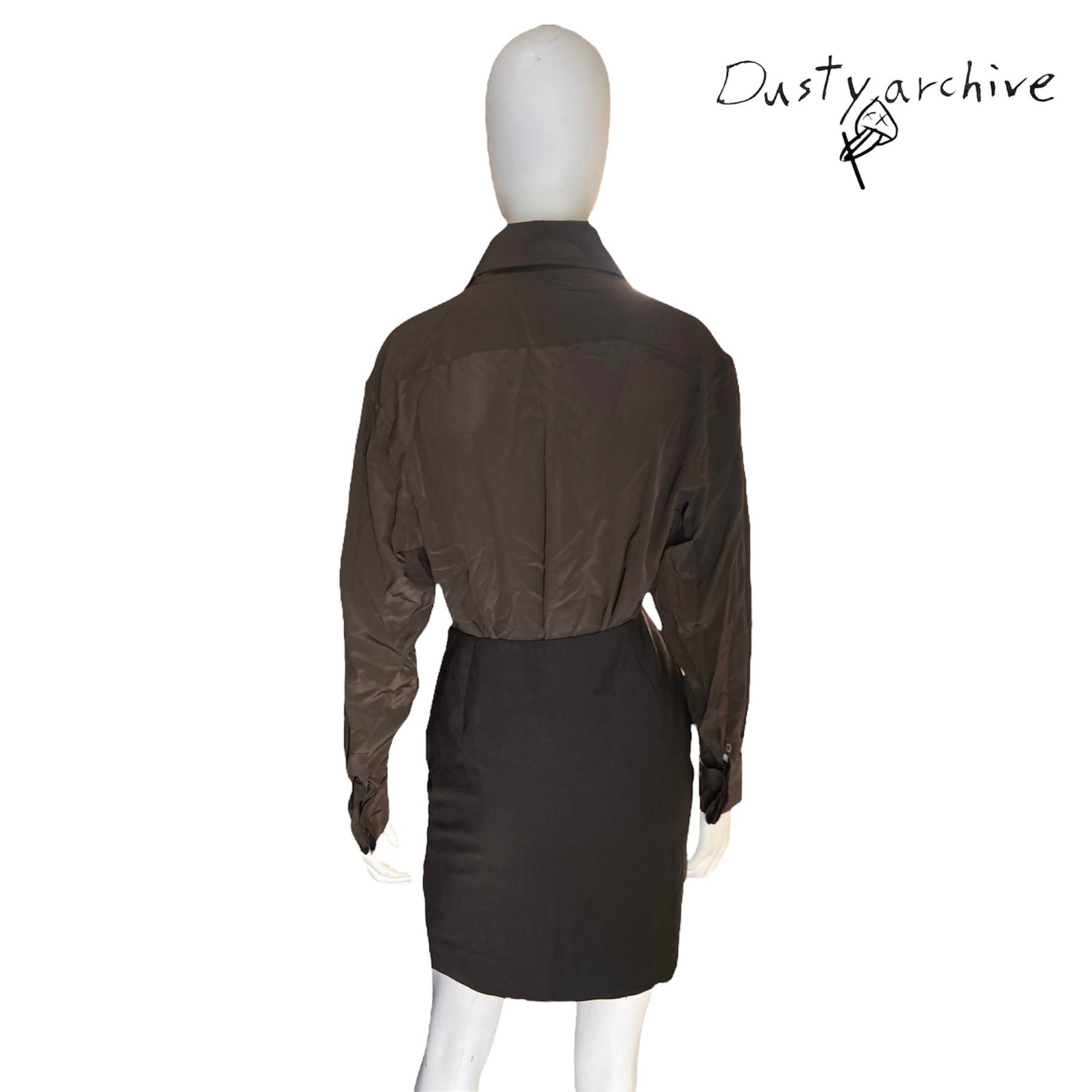 Gucci 1997 tom ford brown wool skirt 40 - 4