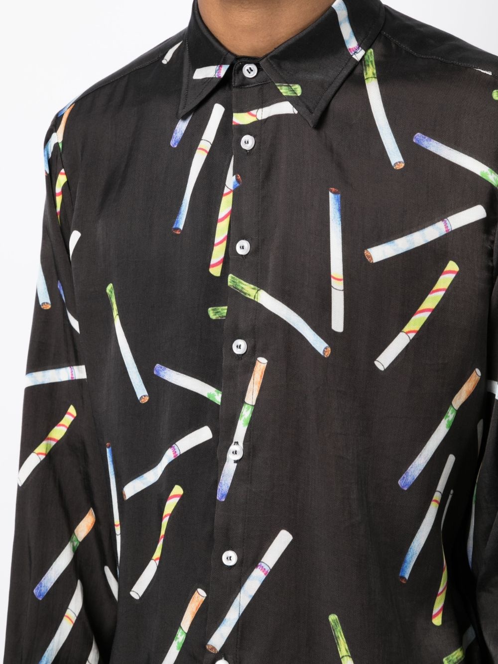 graphic-print button-down shirt - 5
