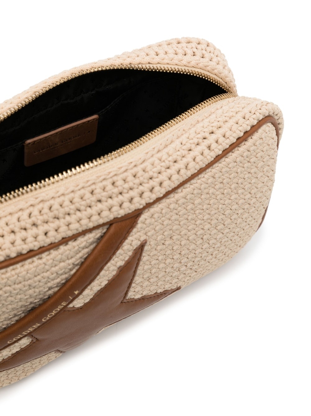 Star-patch crochet crossbody bag - 5
