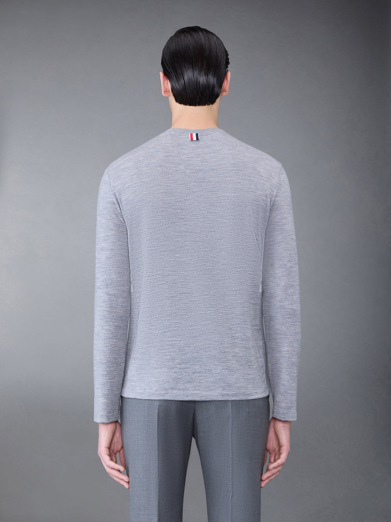 Thom Browne Wool Jersey 4-Bar Long Sleeve Tee outlook