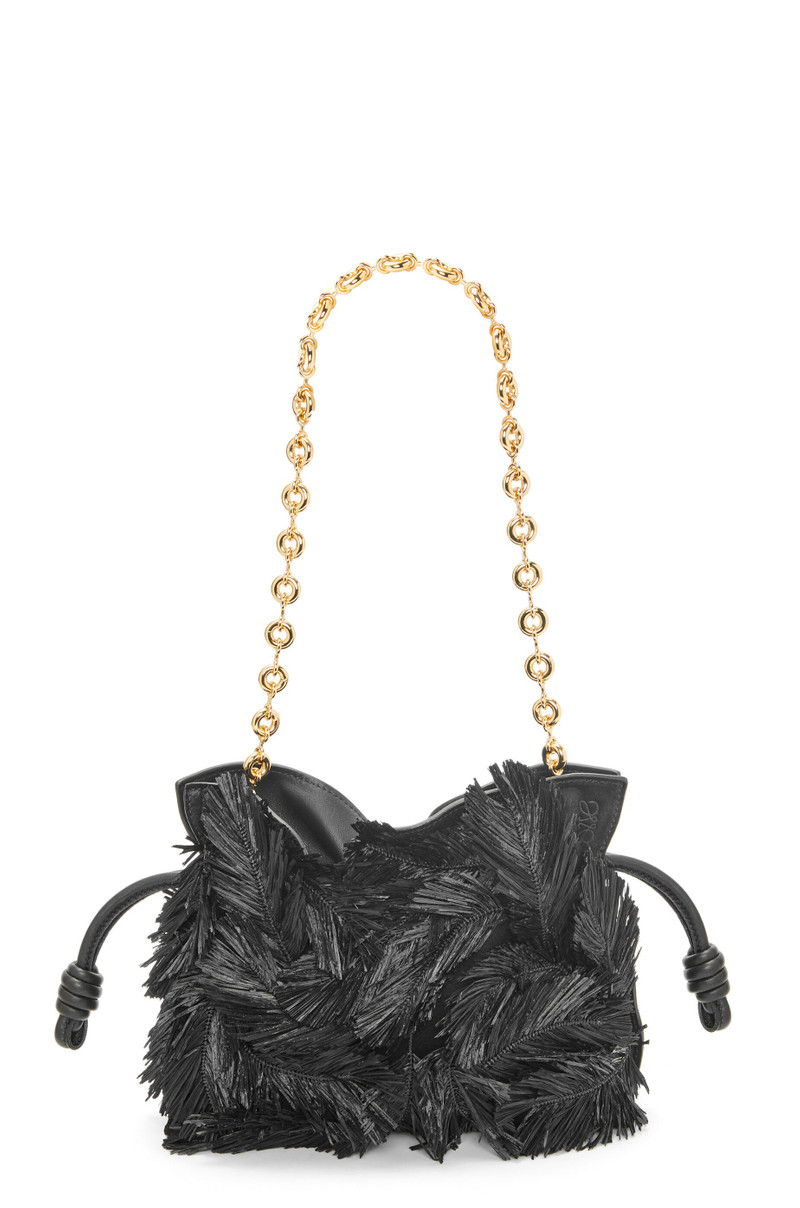 Howl mini Flamenco clutch in suede and raffia 5