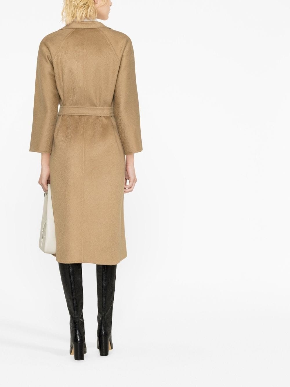 belted cashmere trench coat - 4