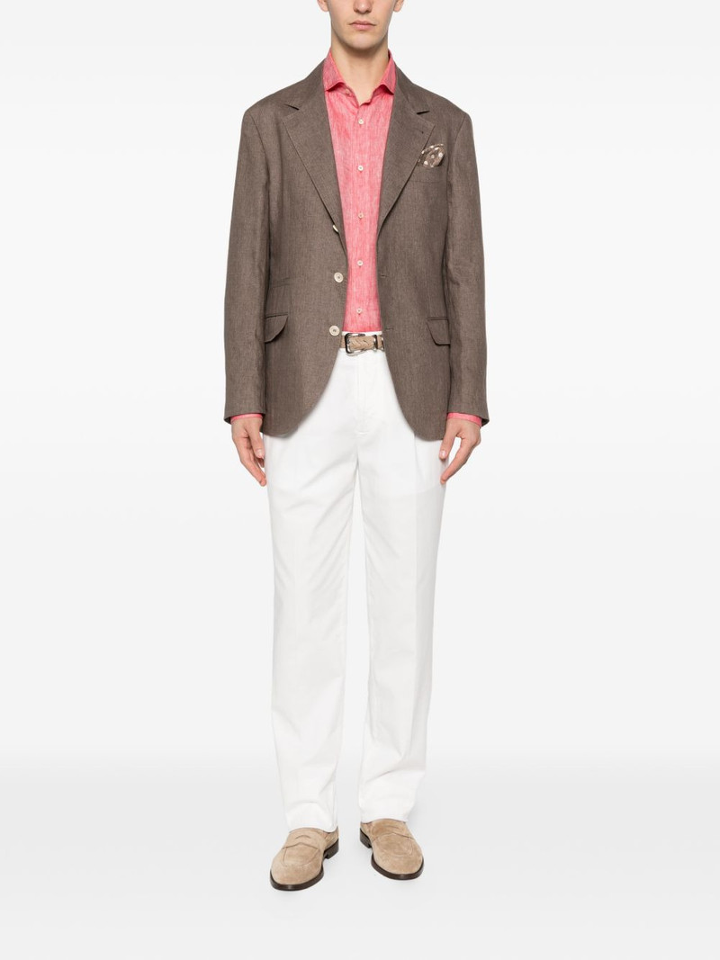 Brunello Cucinelli button-up linen blazer outlook