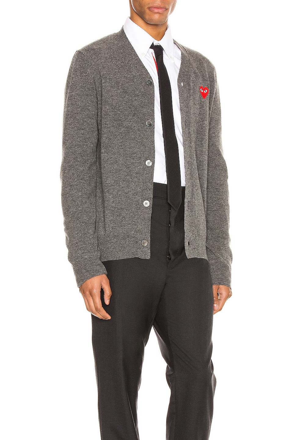 Lambswool Cardigan with Red Emblem - 3