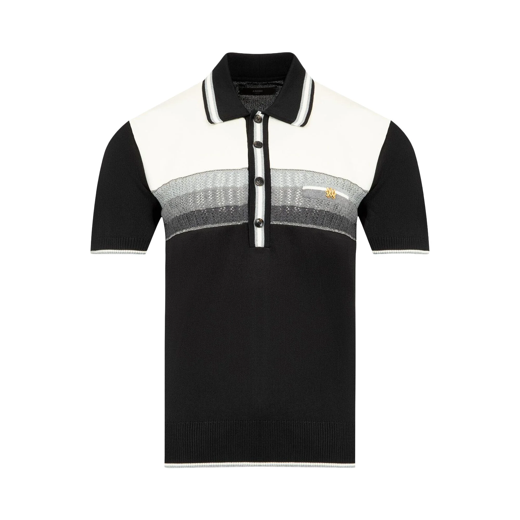 Amiri MA Striped Polo 'Black' - 1