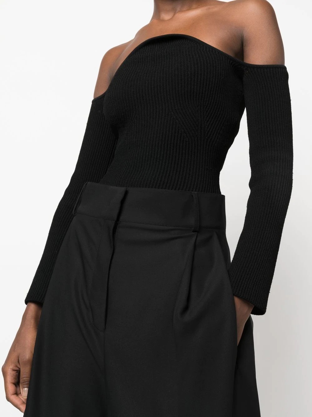 pleated high-waisted trousers - 5
