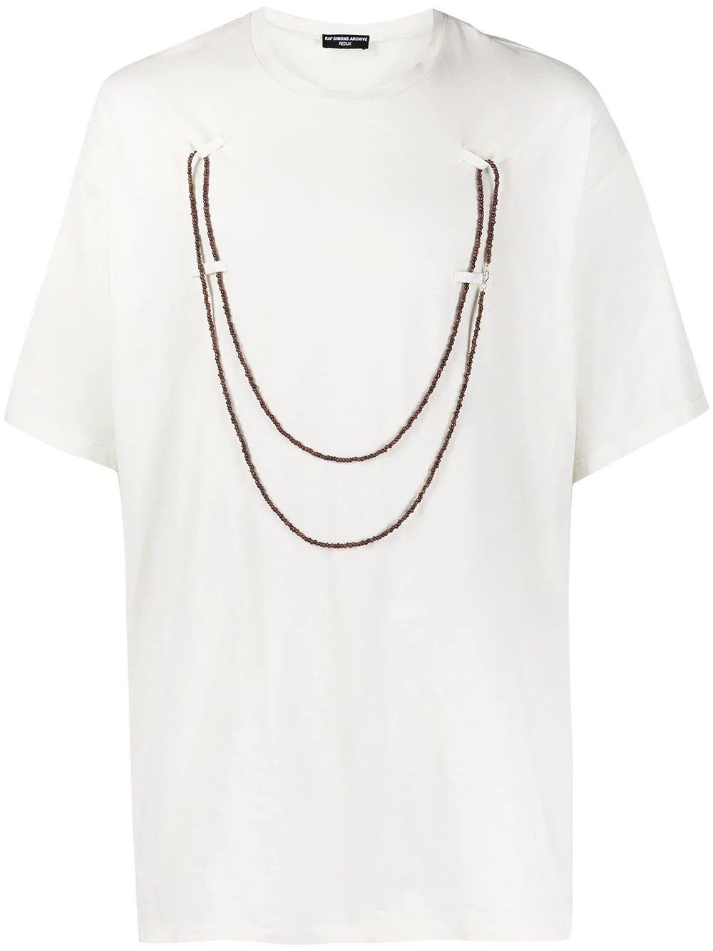 bead chain detail T-shirt - 1