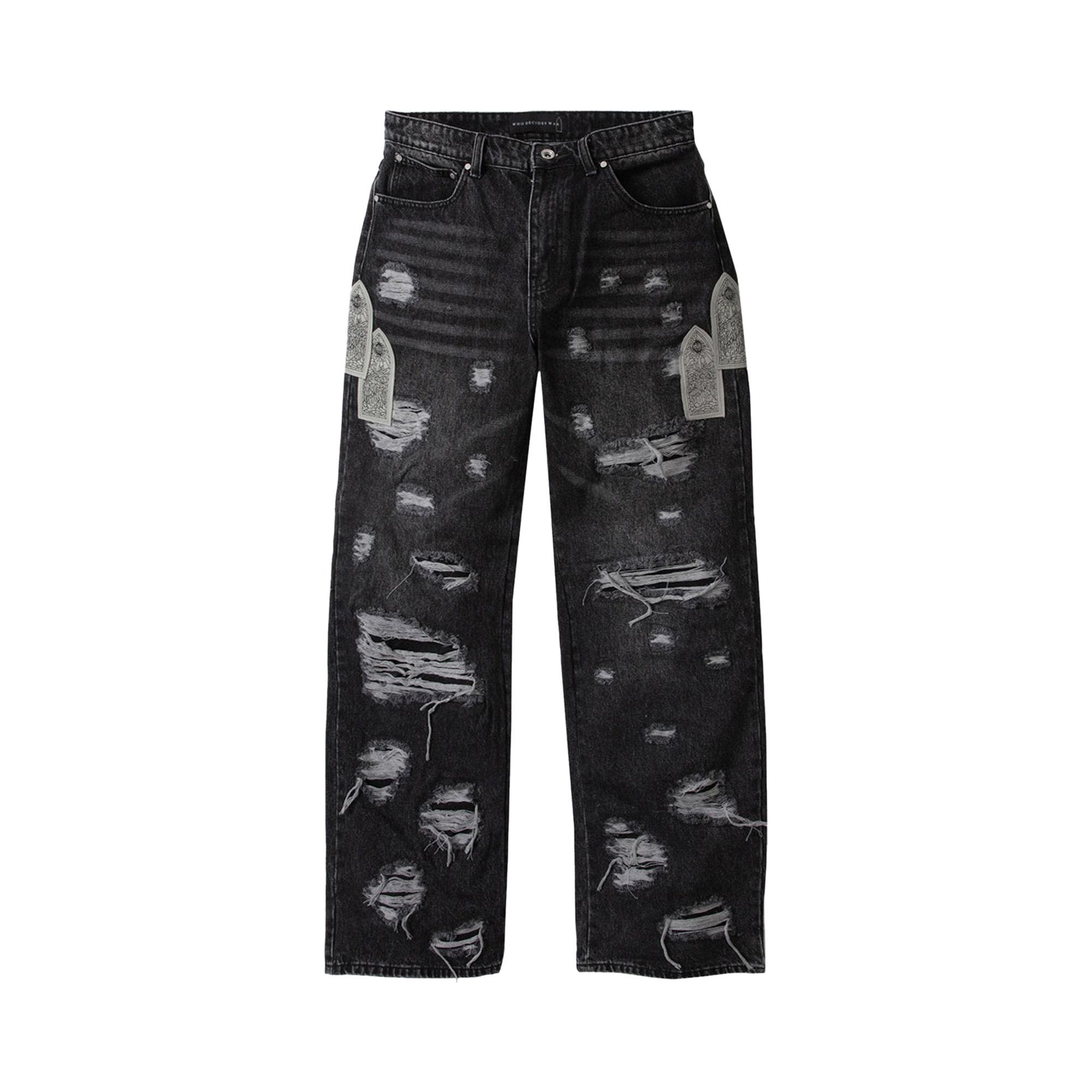 Who Decides War Side Patch Relaxation Denim Jeans 'Vintage Grey' - 1