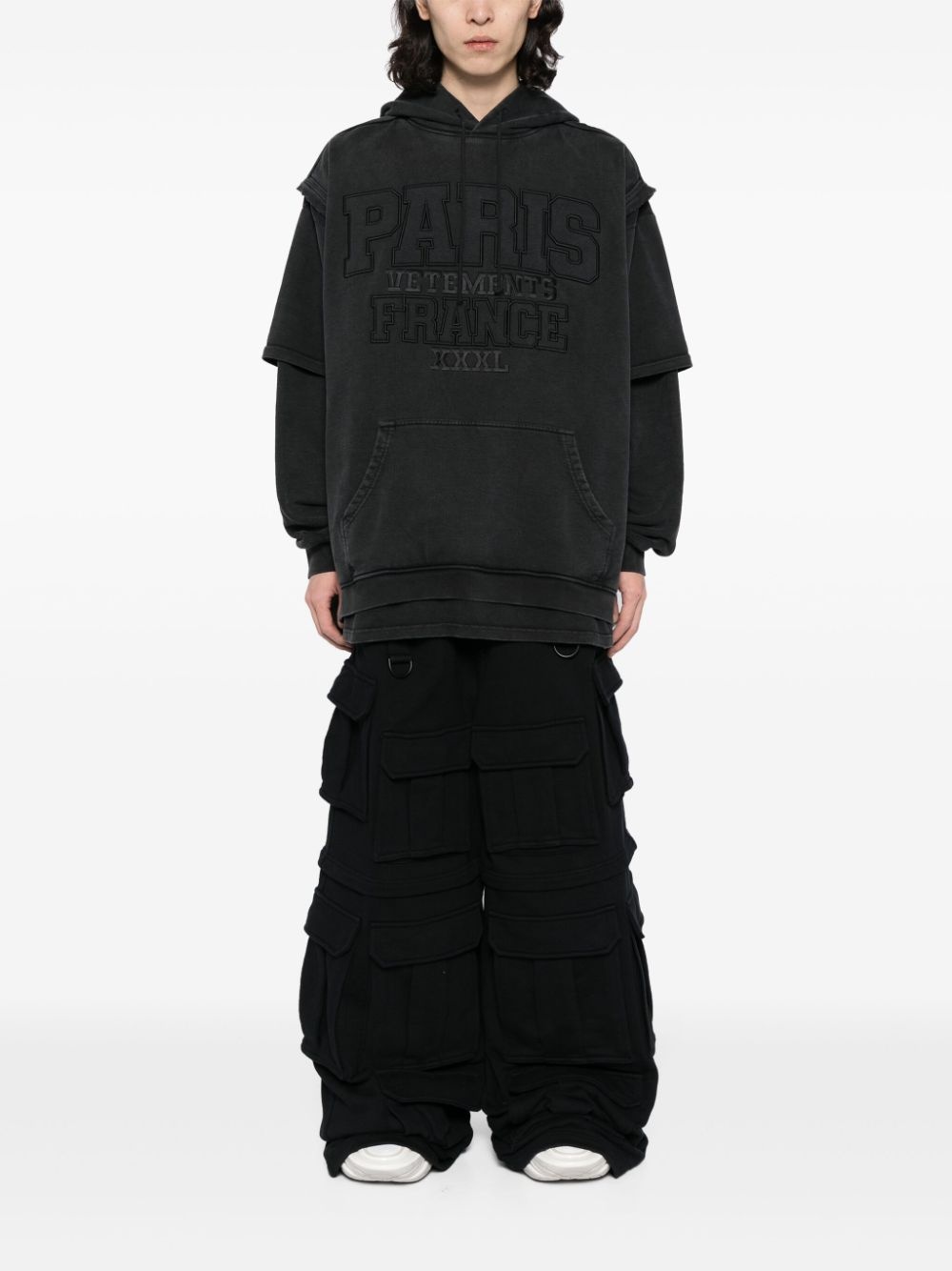 wide-leg cargo track pants