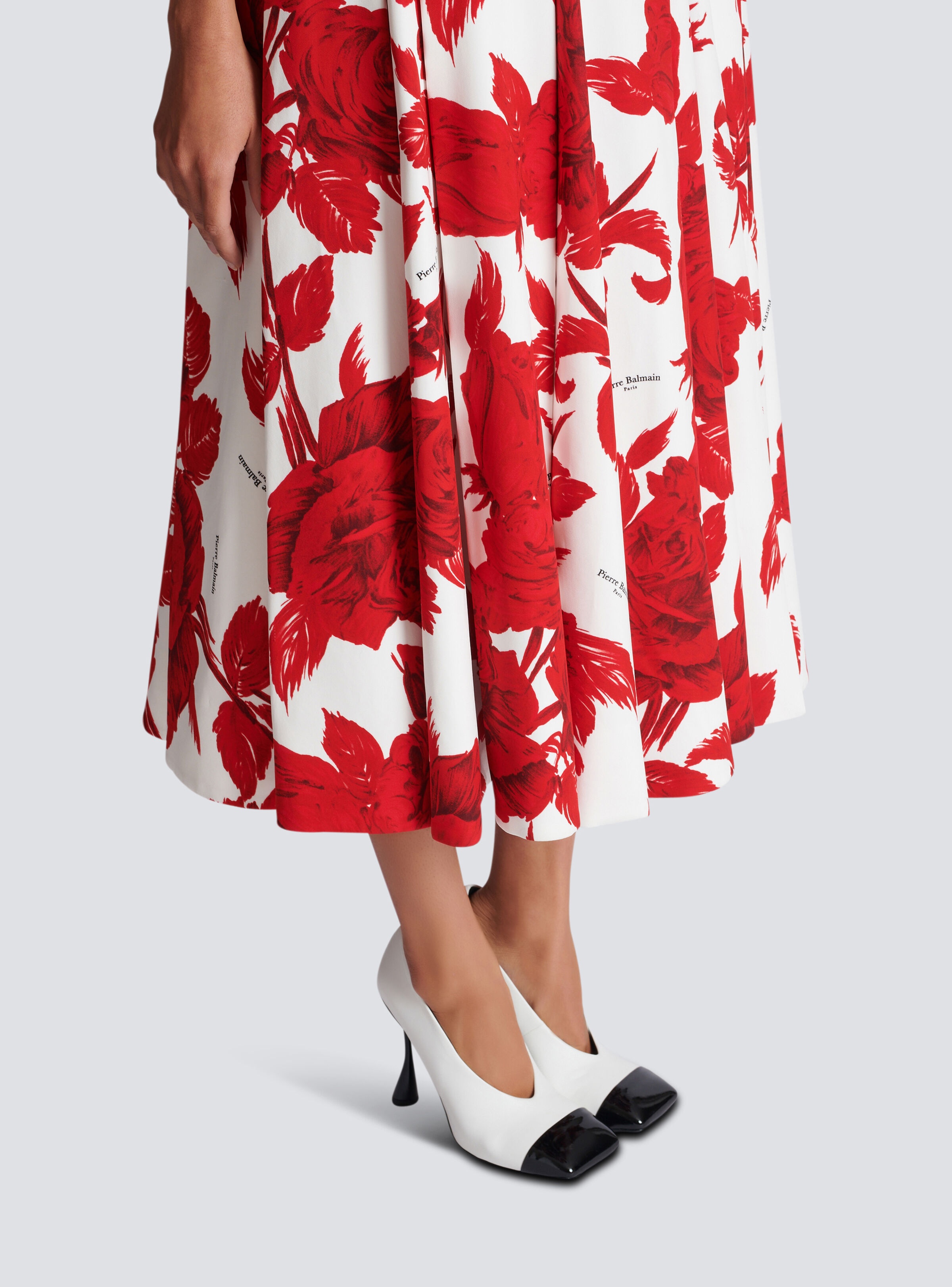 Long pleated crepe tulip skirt - 7