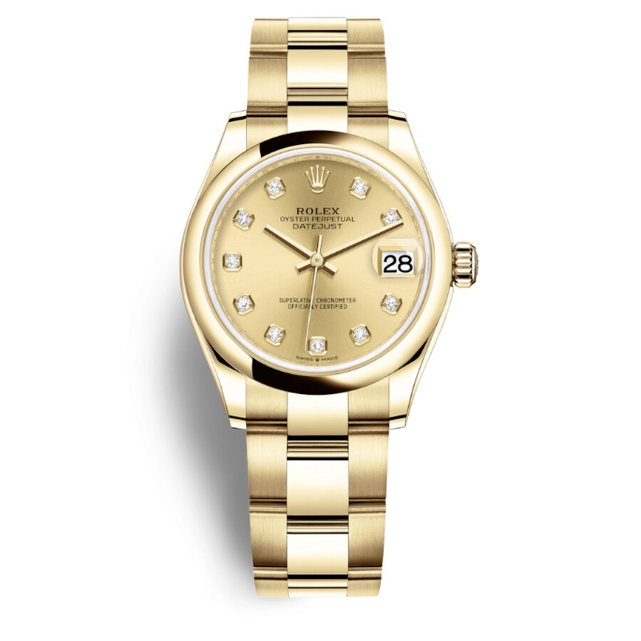 Rolex Datejust 31 Champagne Diamond Dial Automatic Ladies 18kt Yellow Gold Oyster Watch 278248CDO - 1