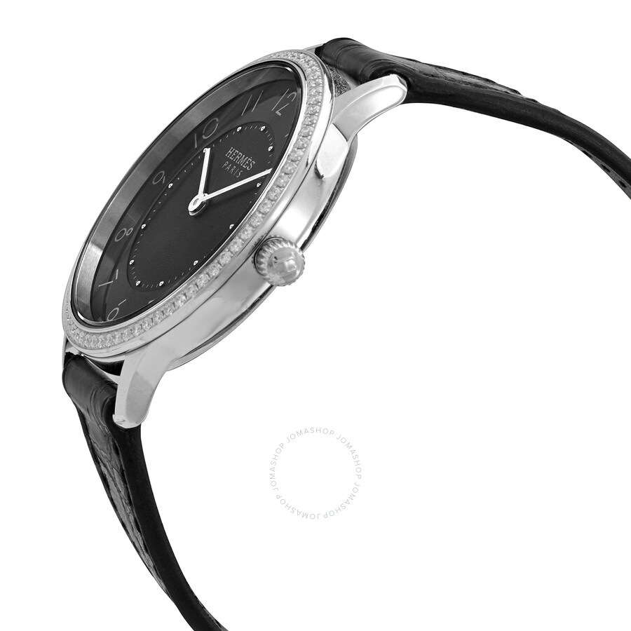 Hermes Slim D Quartz Diamond Black Dial Ladies Watch 044834WW00 - 2