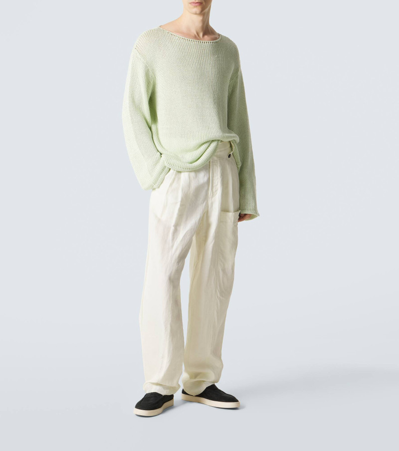 GIORGIO ARMANI Open-knit linen-blend sweater outlook