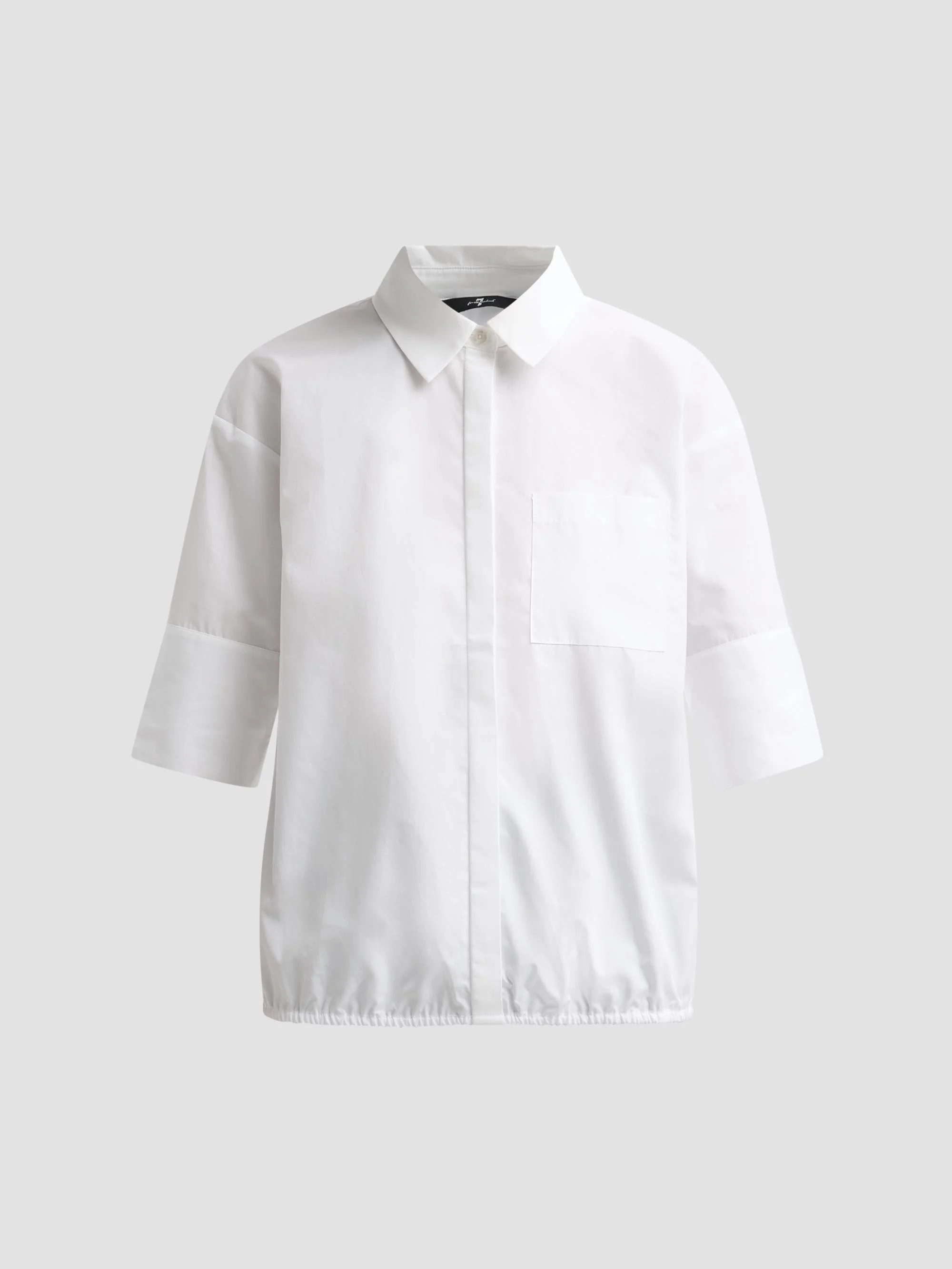 Women's Pocket Poplin Cotton Shirt - Popeline Optica - 1