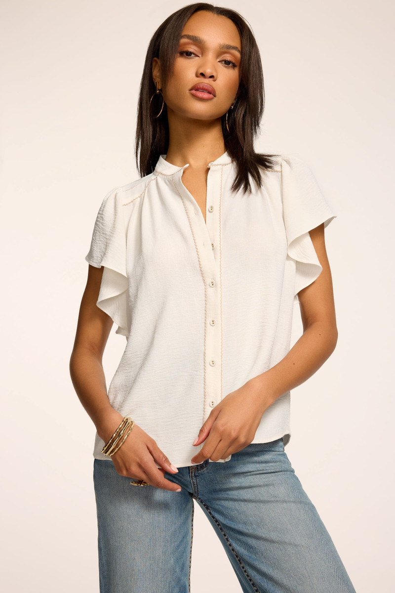 RAMY BROOK Aurora Flutter Sleeve Top outlook