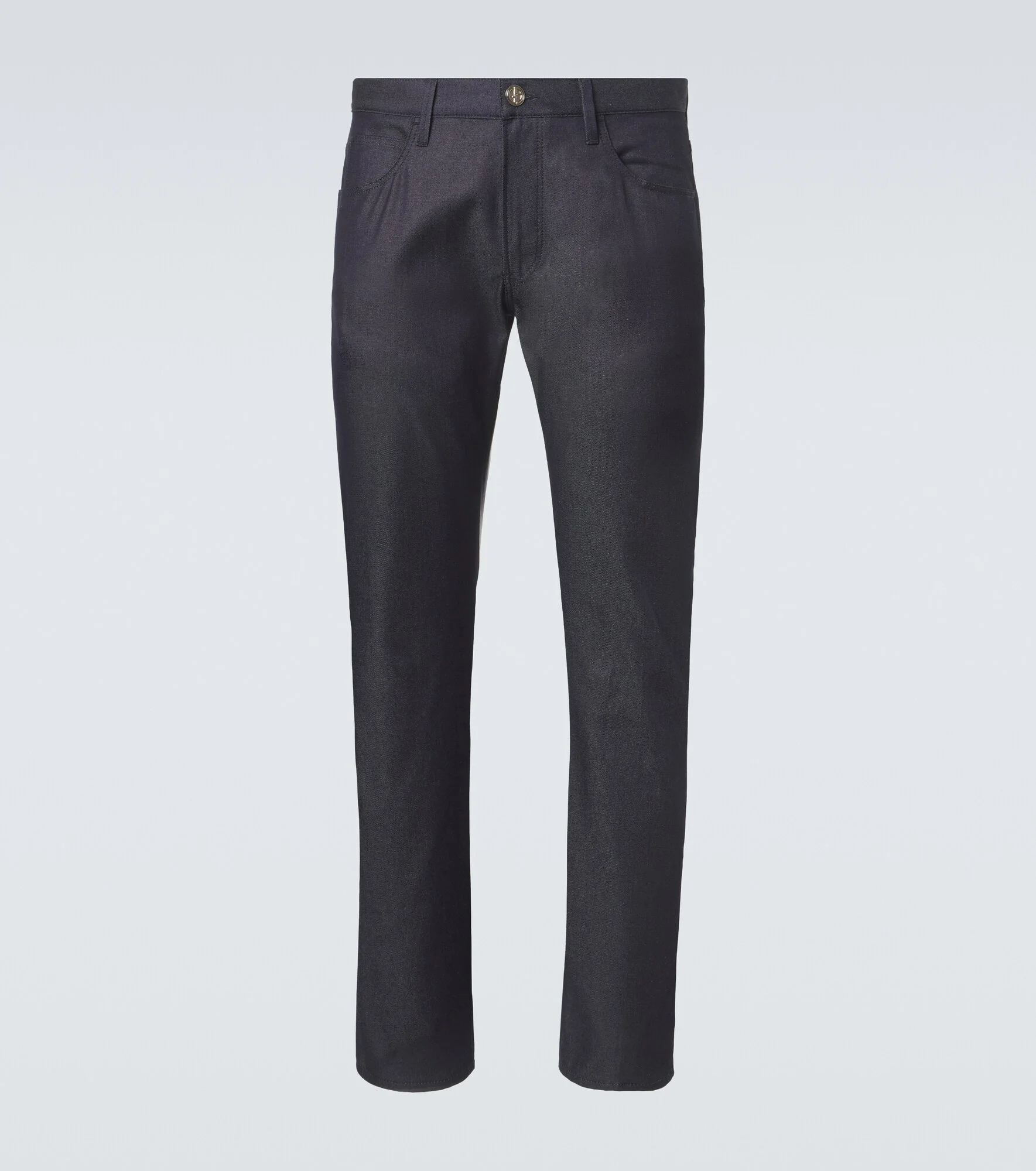 Cotton and silk-blend straight jeans - 1