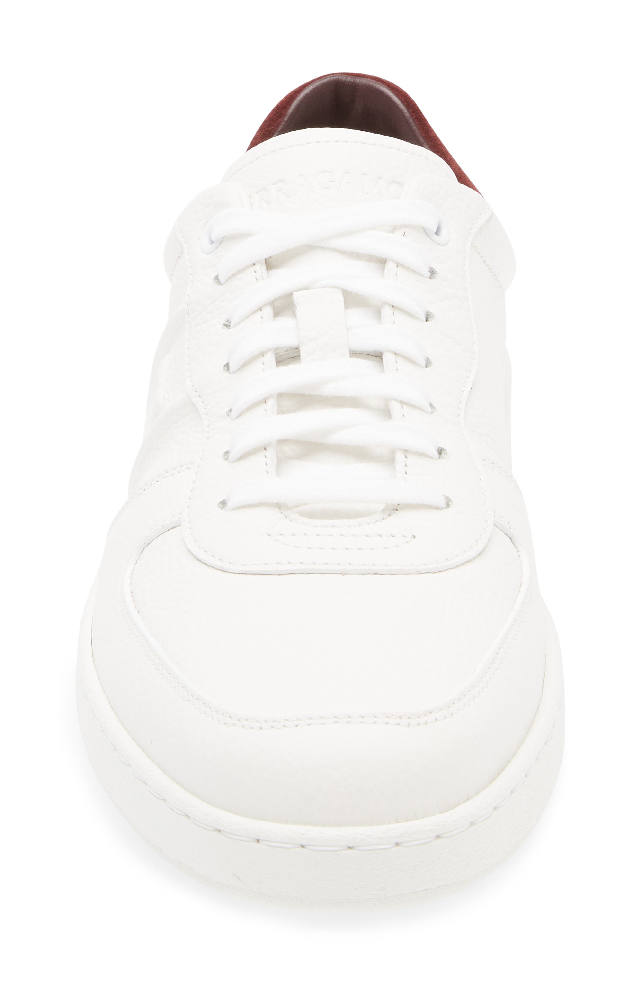 FERRAGAMO Adam Low Top Sneaker in Bianco Ottico Cordovan at Nordstrom - 4
