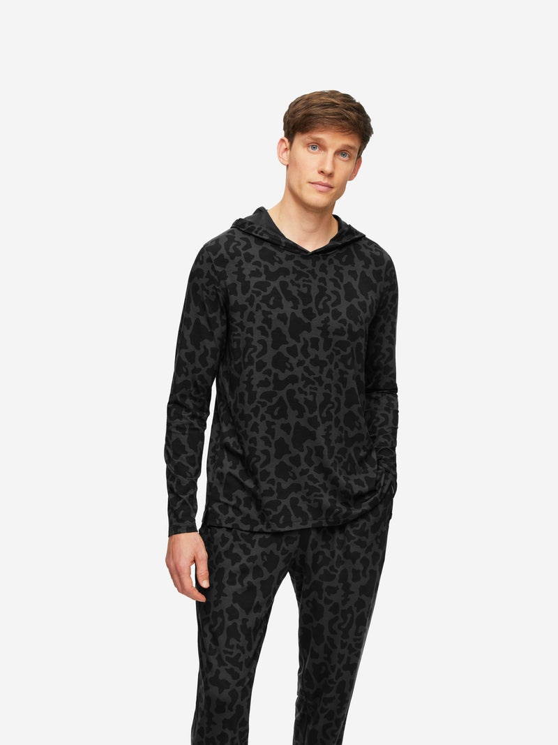 Men's Pullover Hoodie London 7 Micro Modal Stretch Black - 5