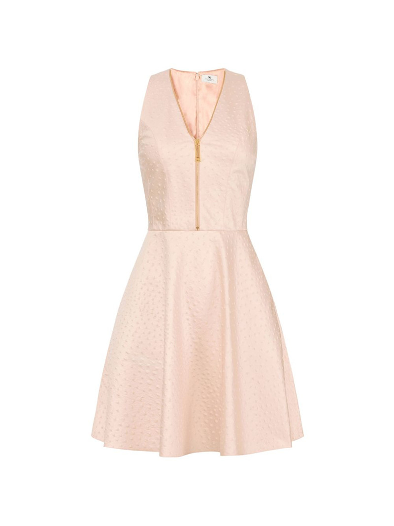 zip-neck V-neck mini dress 1