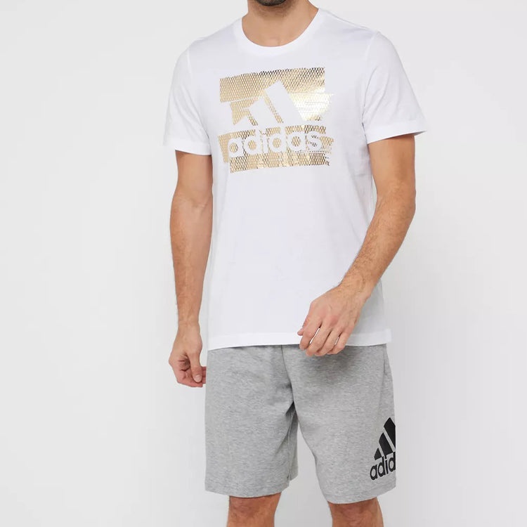 adidas Logo Sports Round Neck Short Sleeve White DV3081 - 3