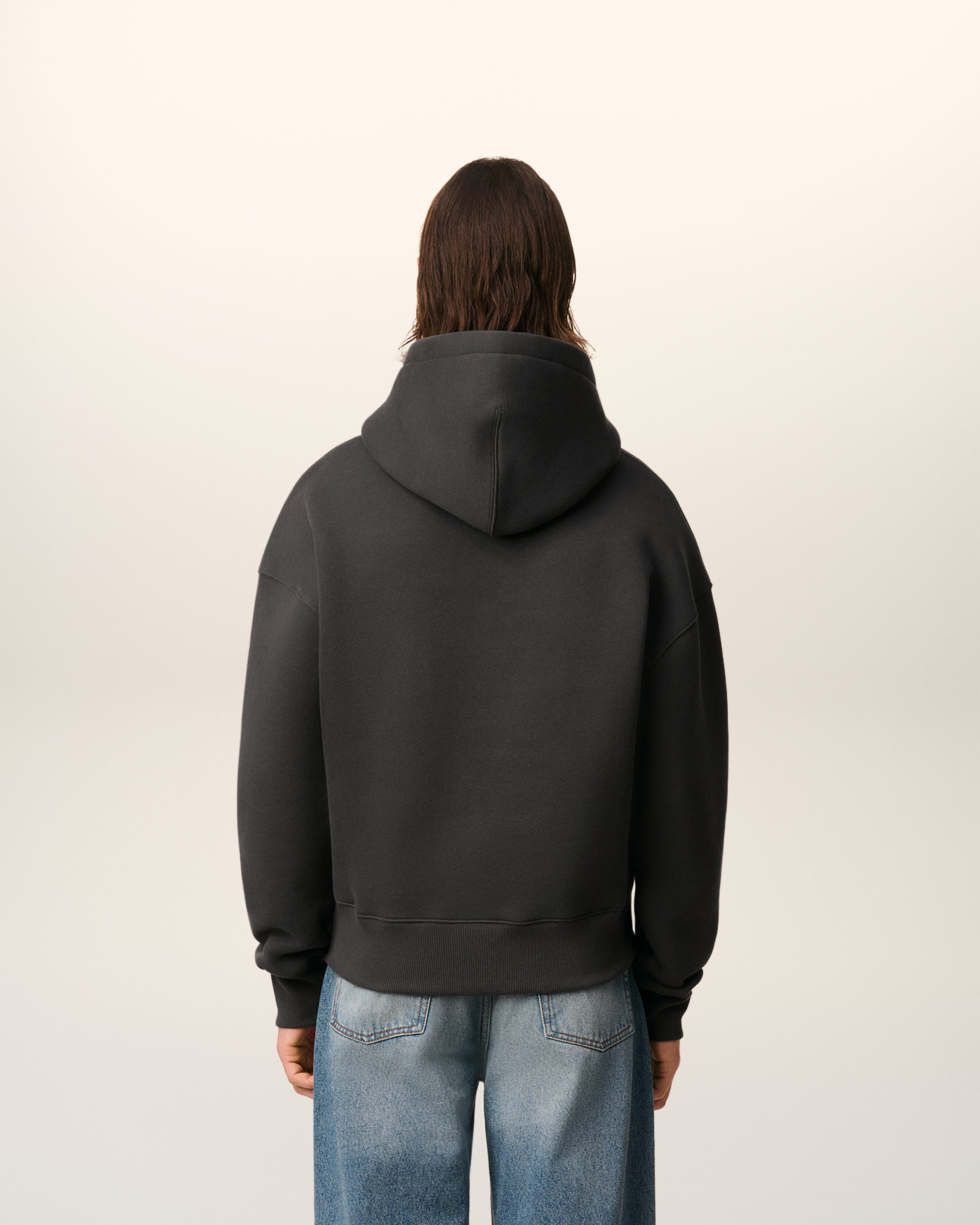 BLACK COTTON AMI DE COEUR HOODIE - 5