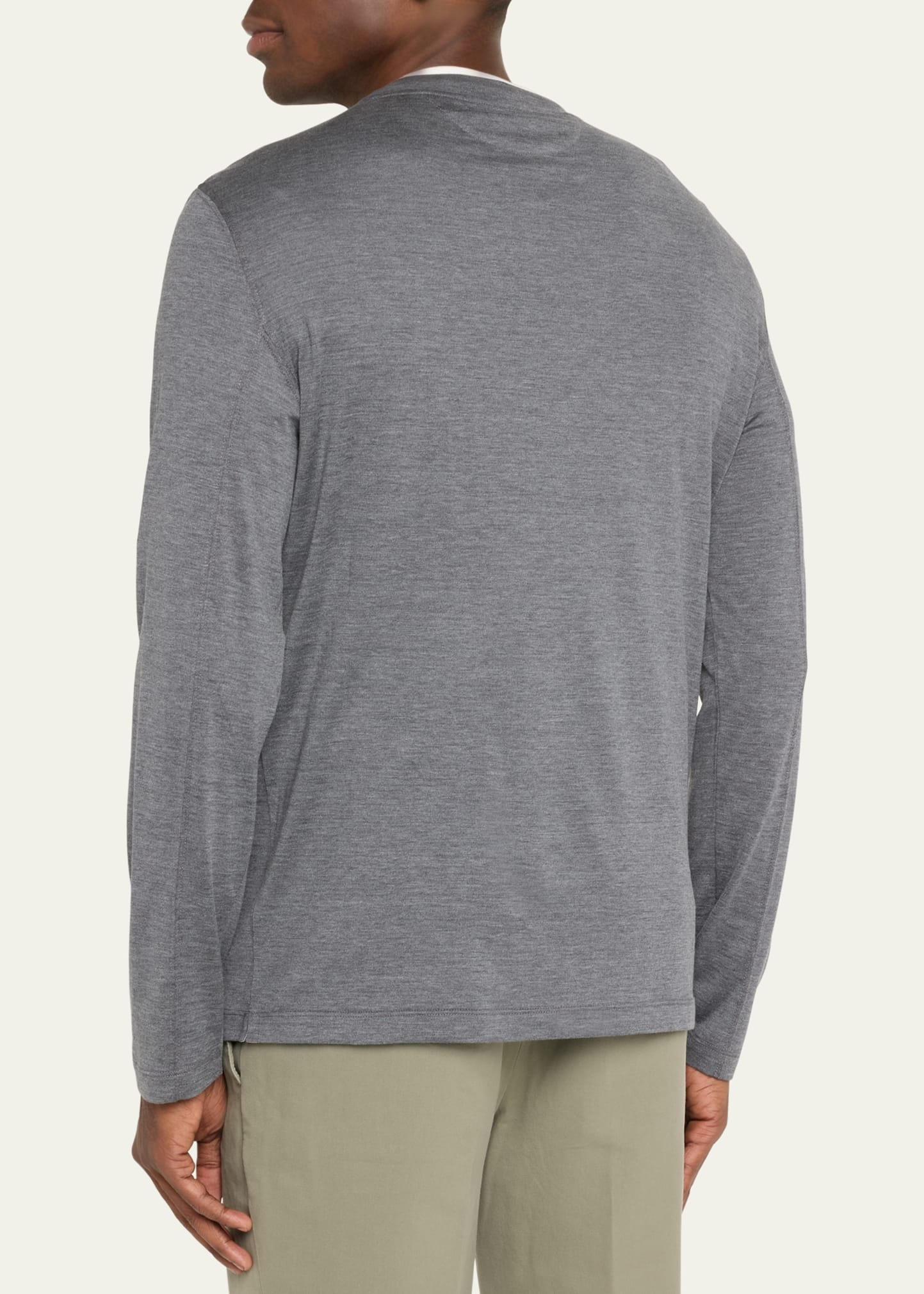 Men's Silk and Cotton Long-Sleeve T-Shirt - 3