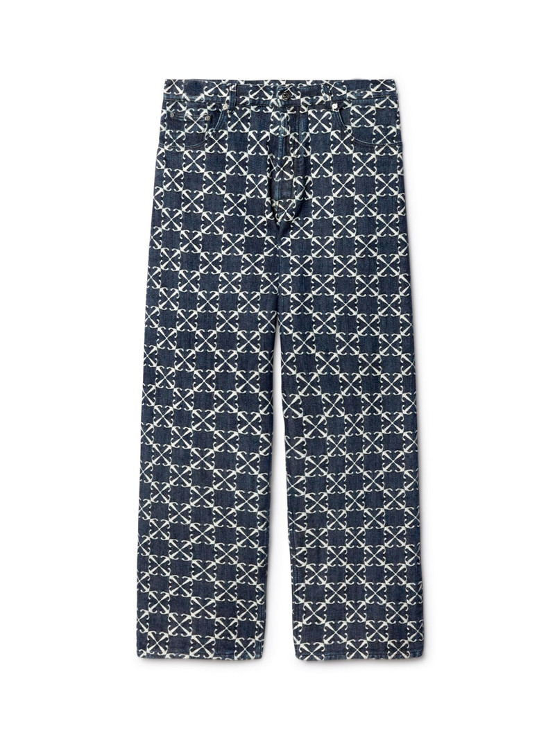 Blue Arrow Allover Jacquard Straight Jeans 1