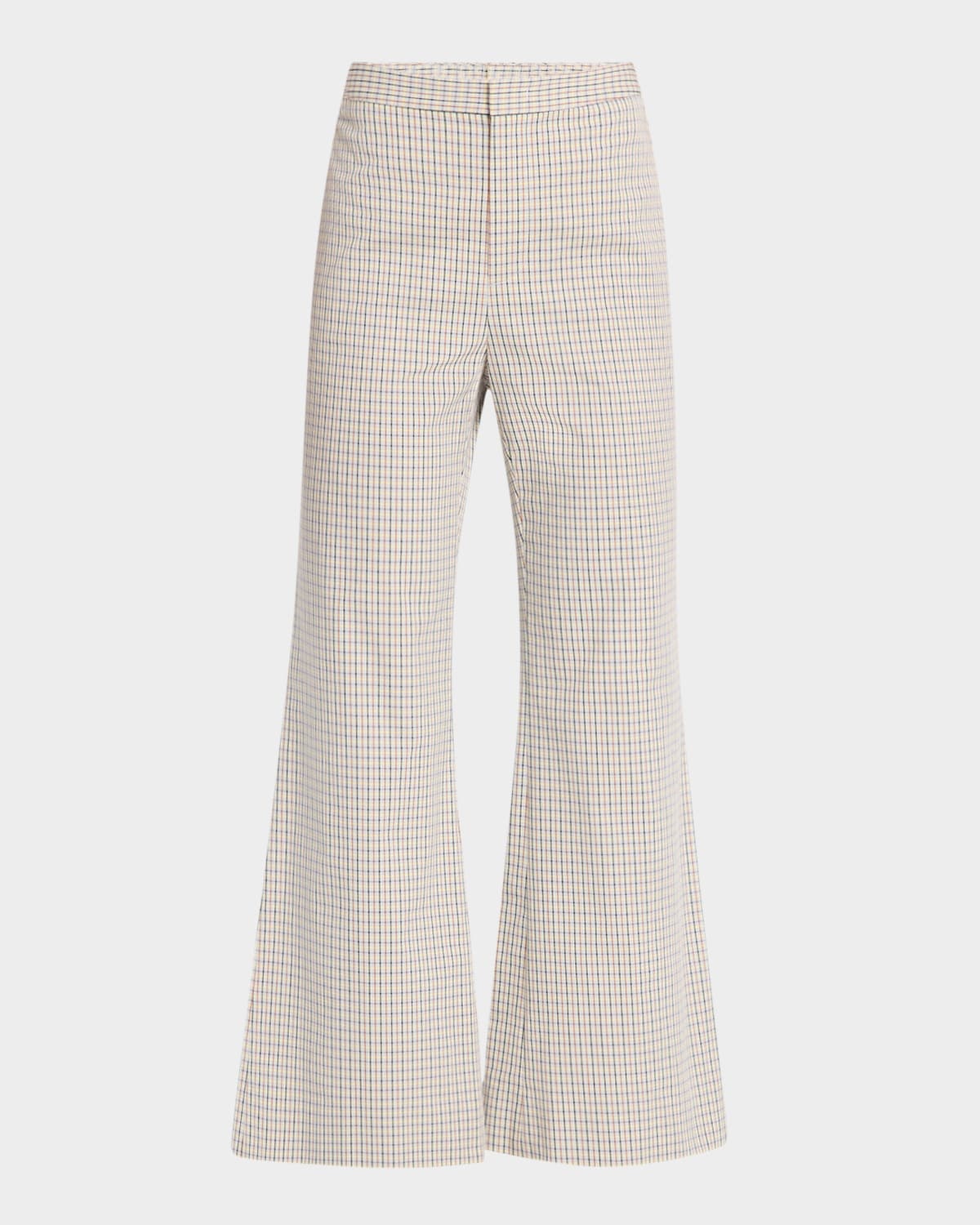 Crop Flare Gardeners Check Pants - 1