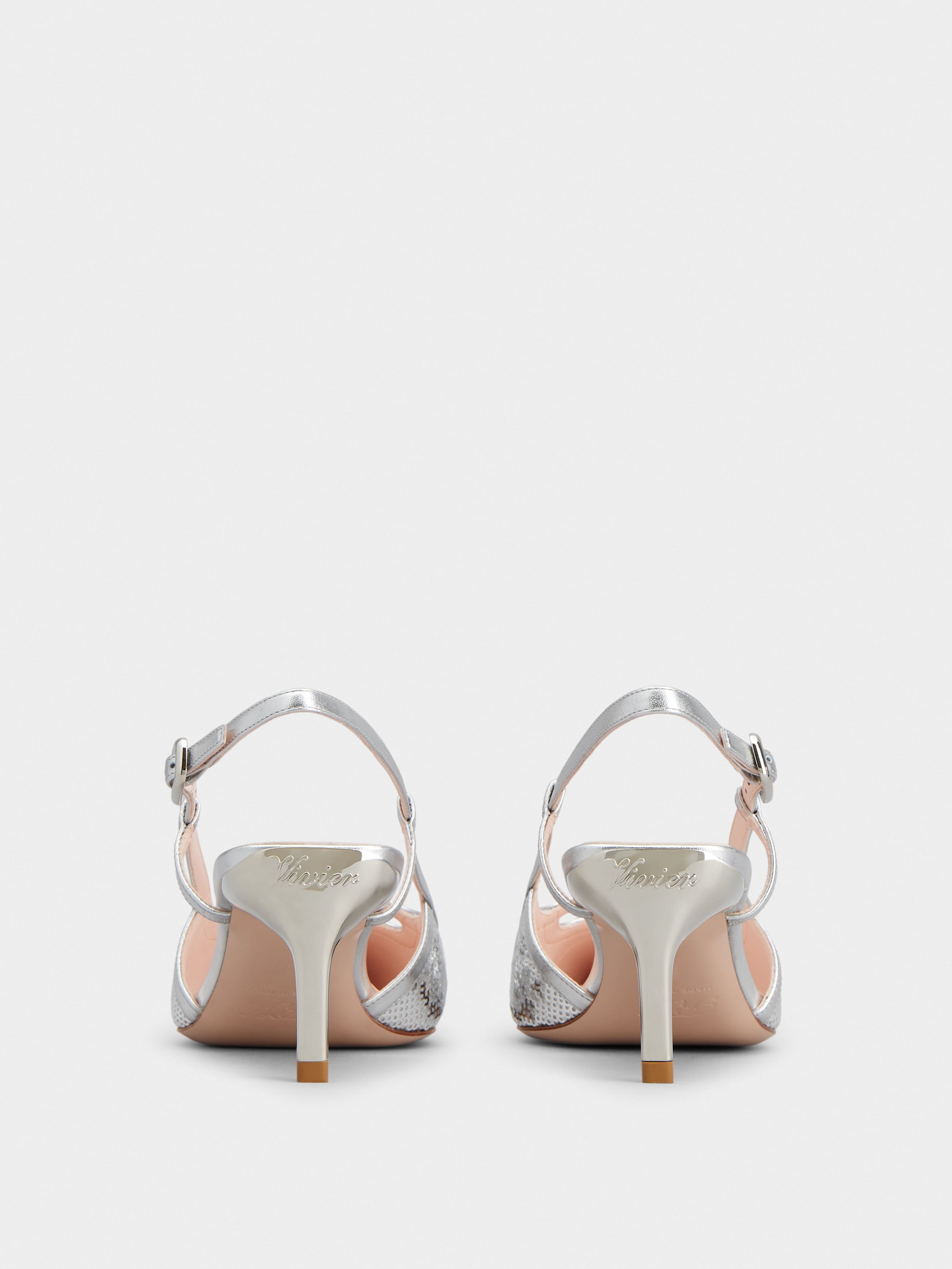 Viv' Canard Slingback Pumps in Fabric - 5