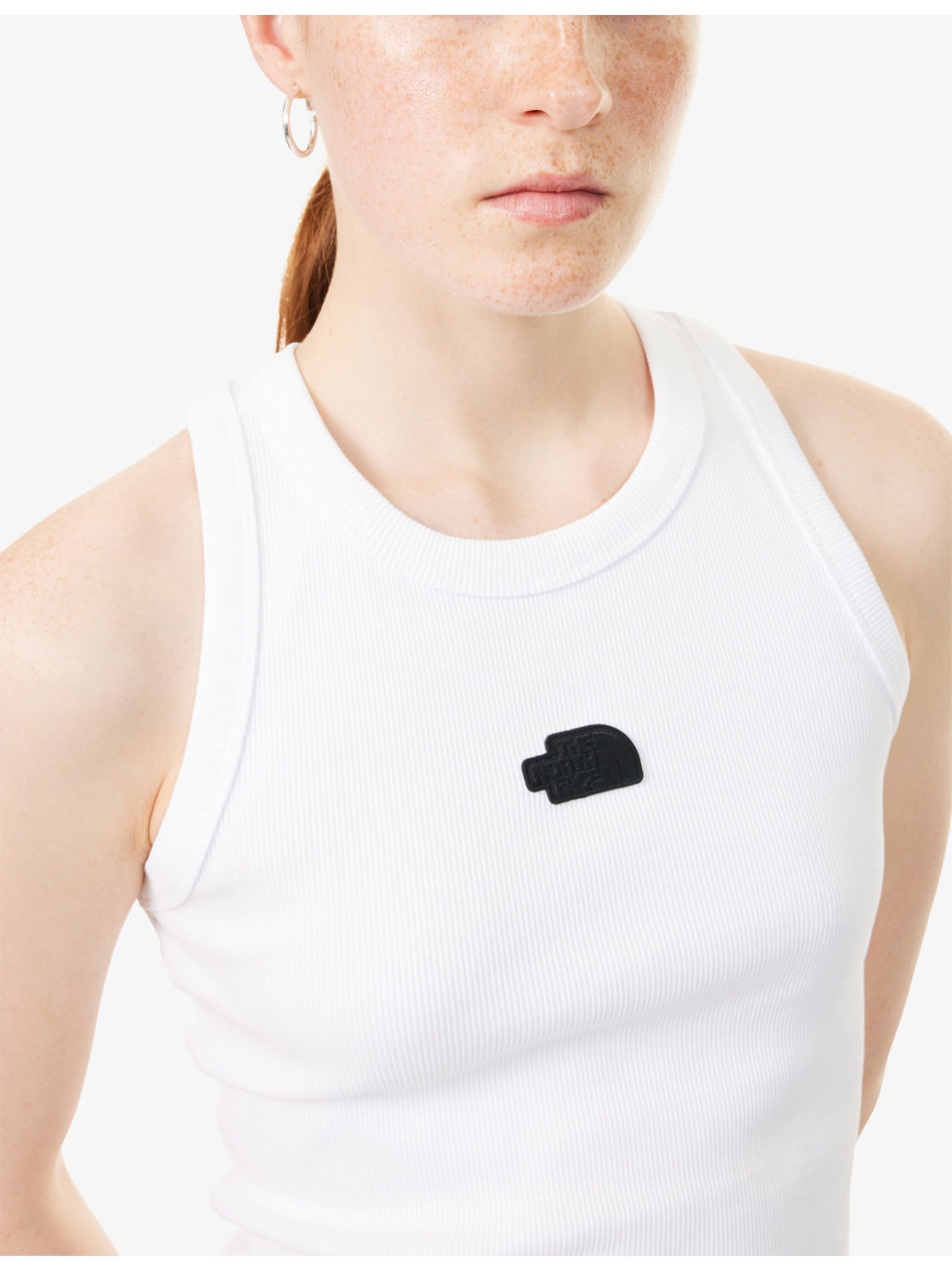 Ribbed Brand-Patch Stretch-Cotton Top - 5