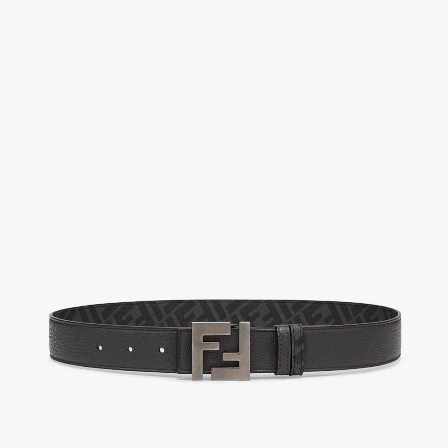 Gray leather belt - 1