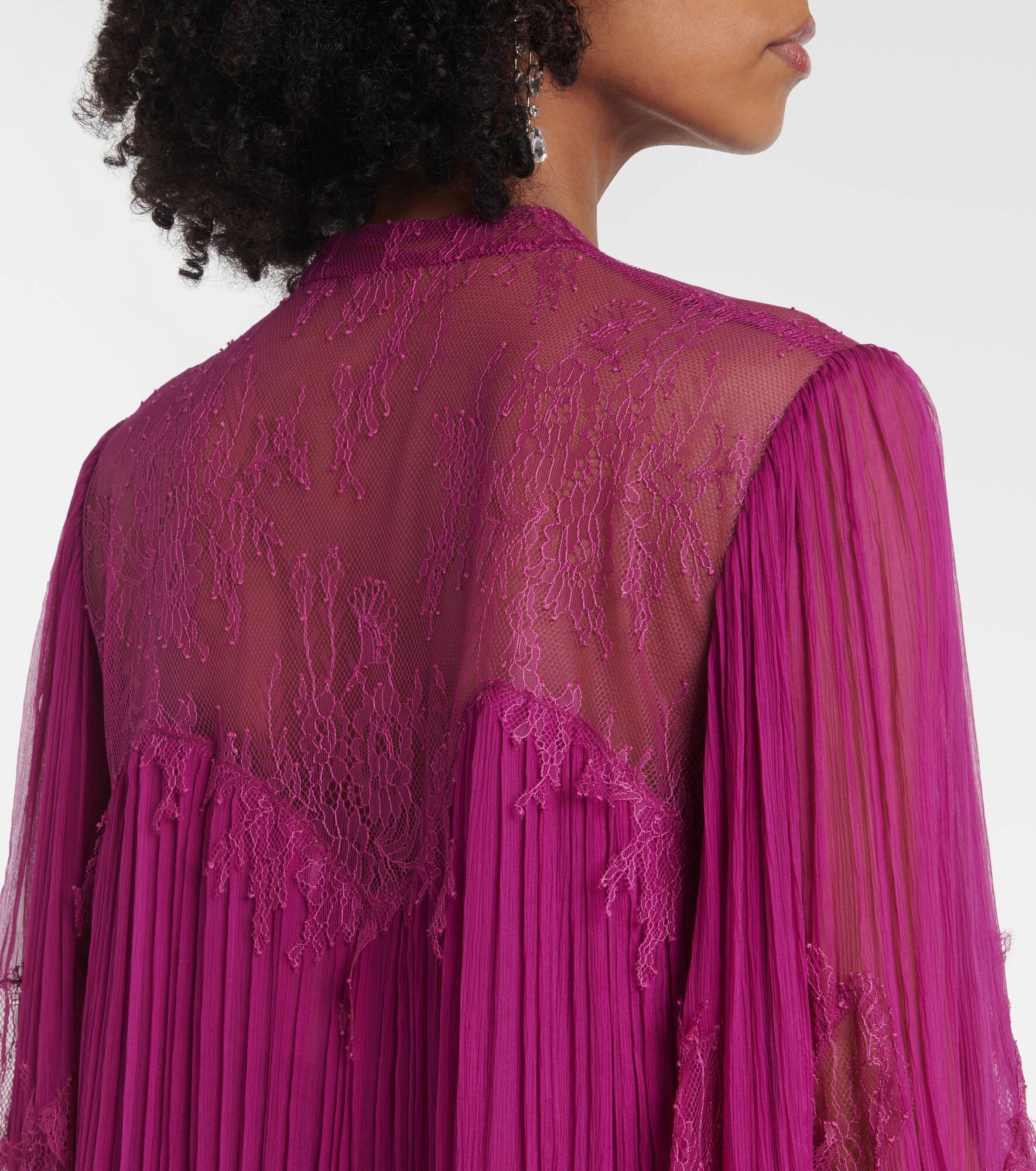 Jorie lace-trimmed silk-blend blouse - 6