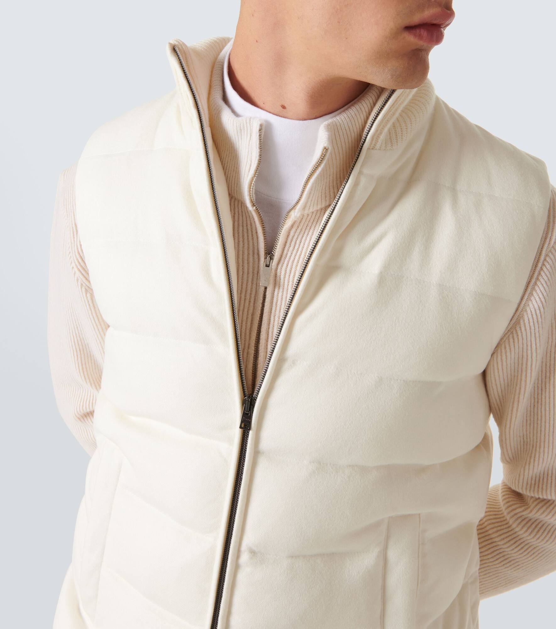 Silk and cashmere down vest - 5