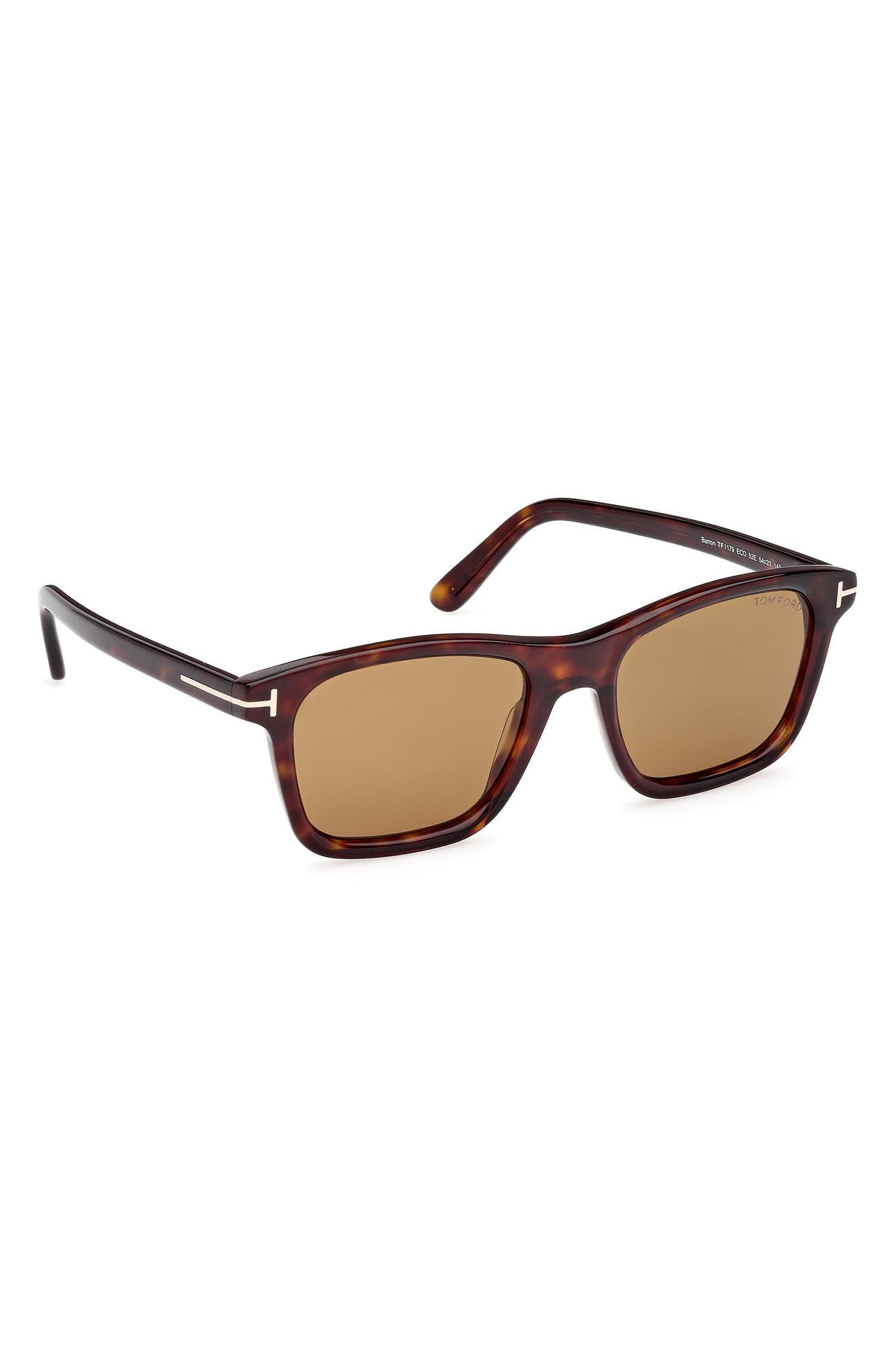 TOM FORD Barron 54mm Square Sunglasses in Havana Eco /T Logo /Brown at Nordstrom - 2