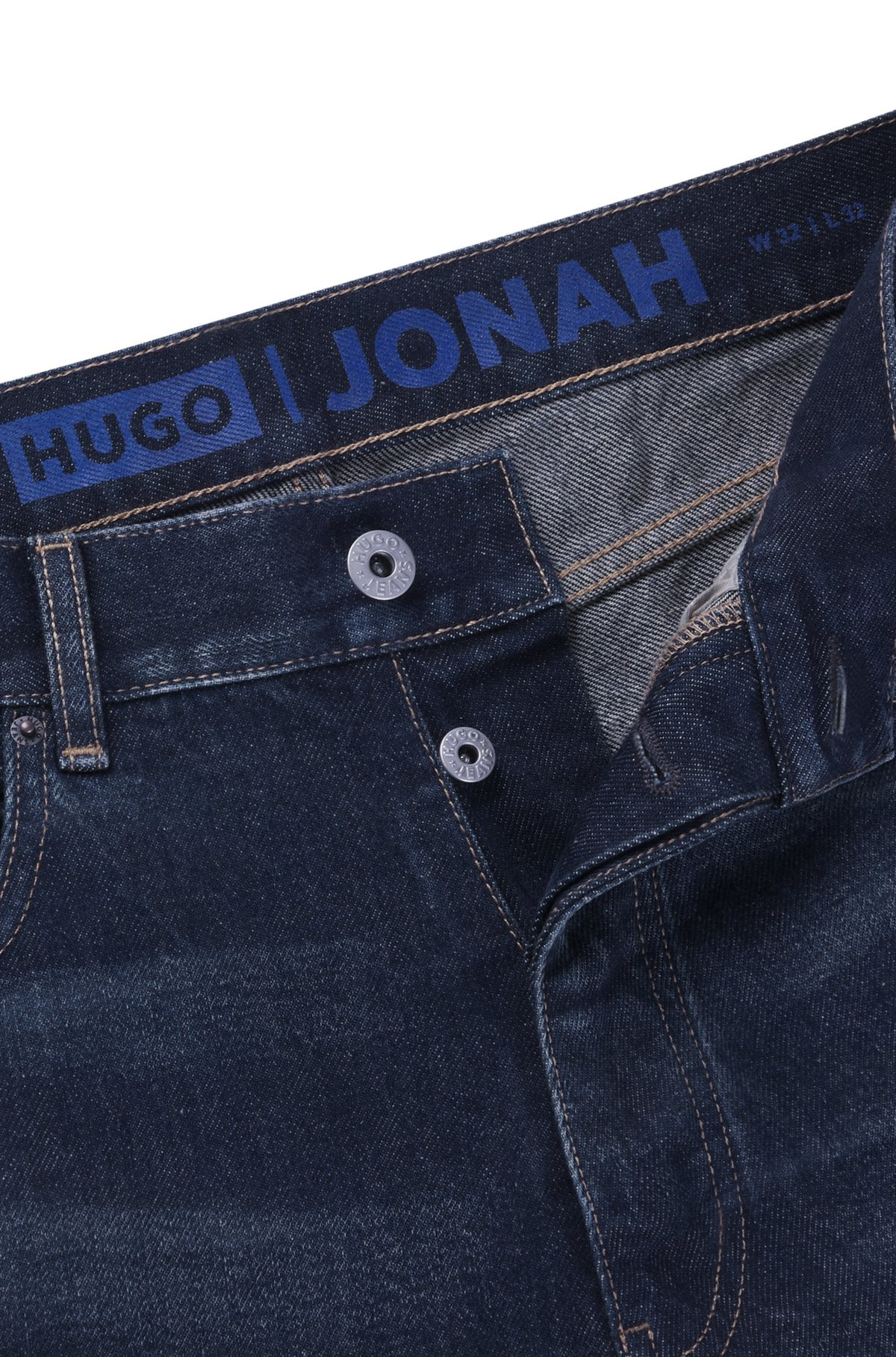 REGULAR-FIT JEANS IN DARK-BLUE STONEWASHED DENIM - 6