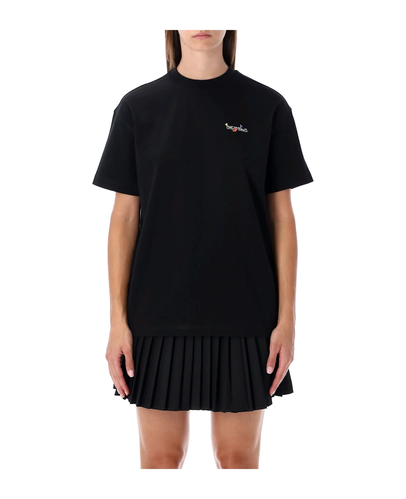 Off-white Arrow Glass Flower Cotton Logo T-shirt - 1