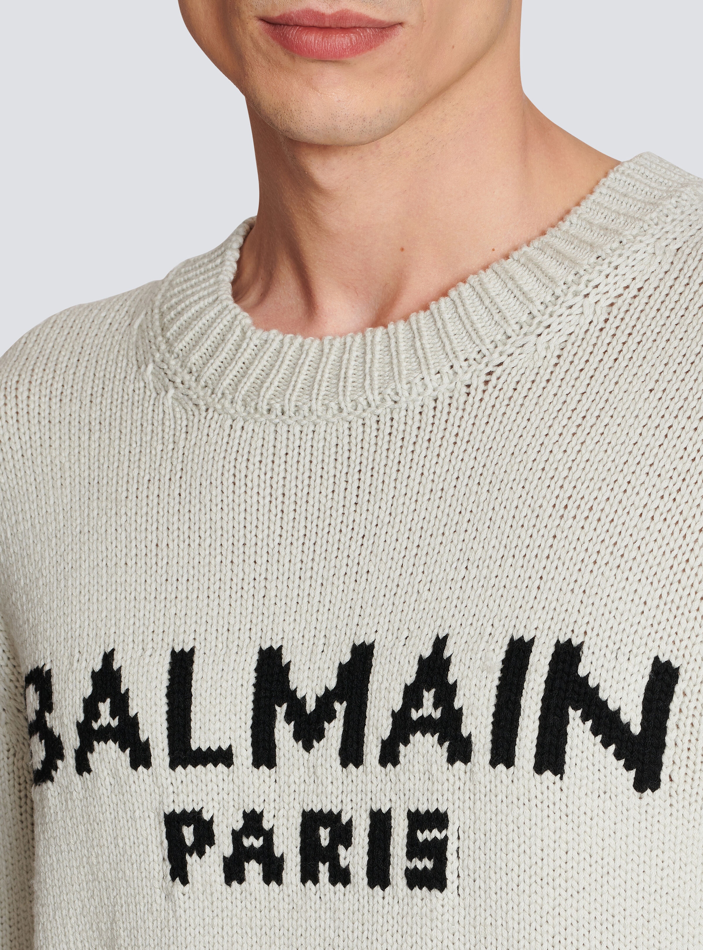 Wool jumper with Balmain Paris logo - 6