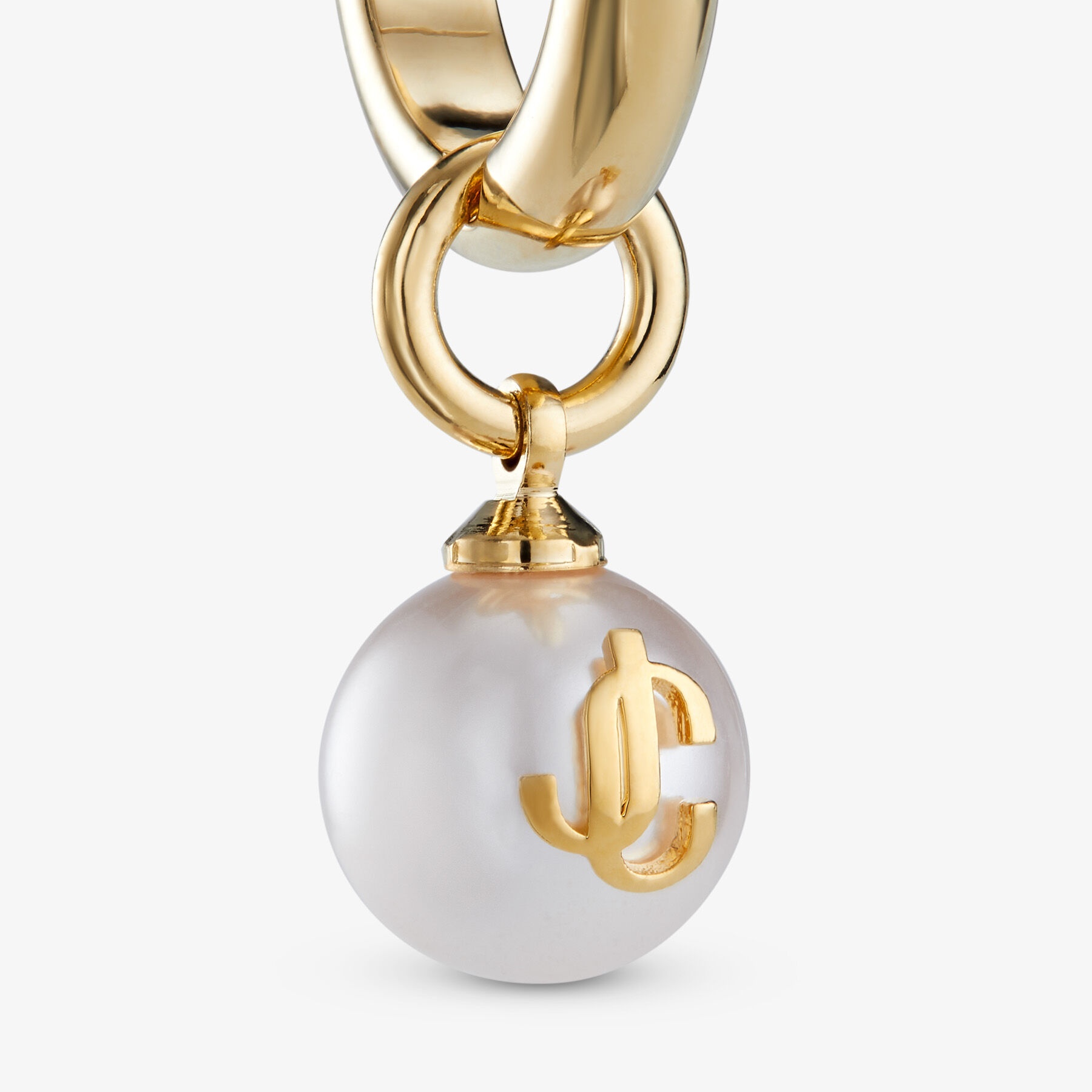 Pearl Hoops
Gold-Finish Metal and Pearl Hoop Earrings - 5