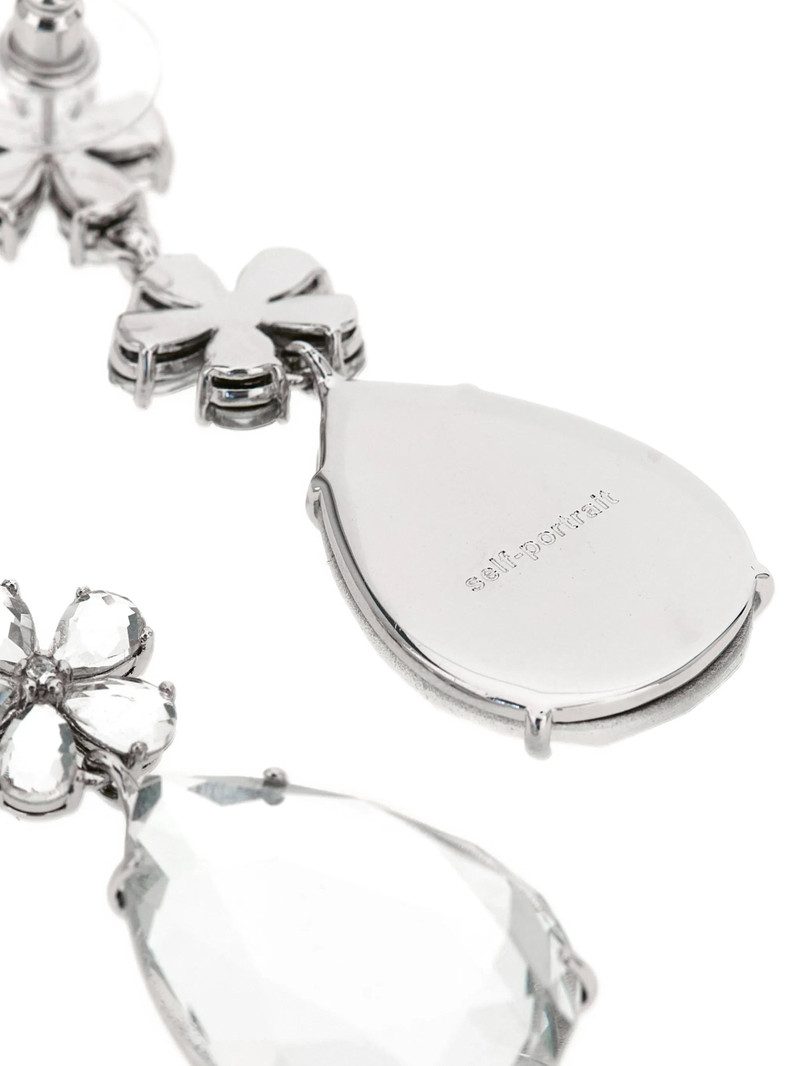 self-portrait Self-portrait Crystal-flower Tiered Earrings outlook