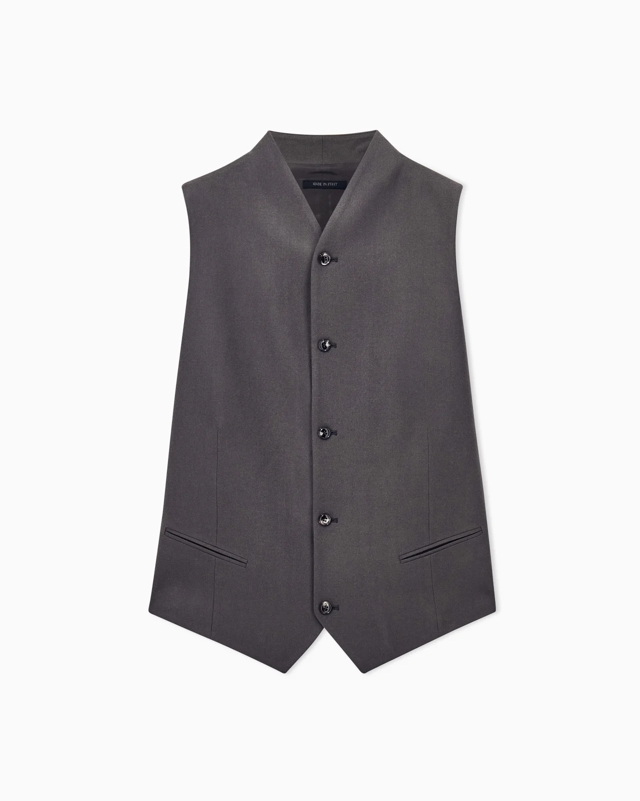 WAISTCOAT REGULAR FIT IN FLUID VIRGIN WOOL - 1