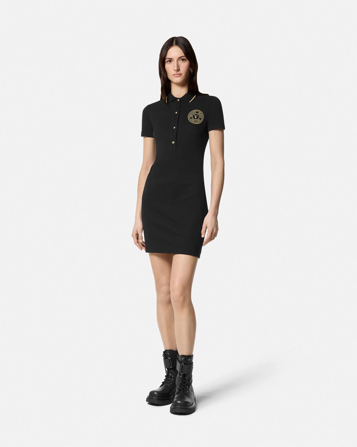 V-Emblem Midi Polo Dress - 2