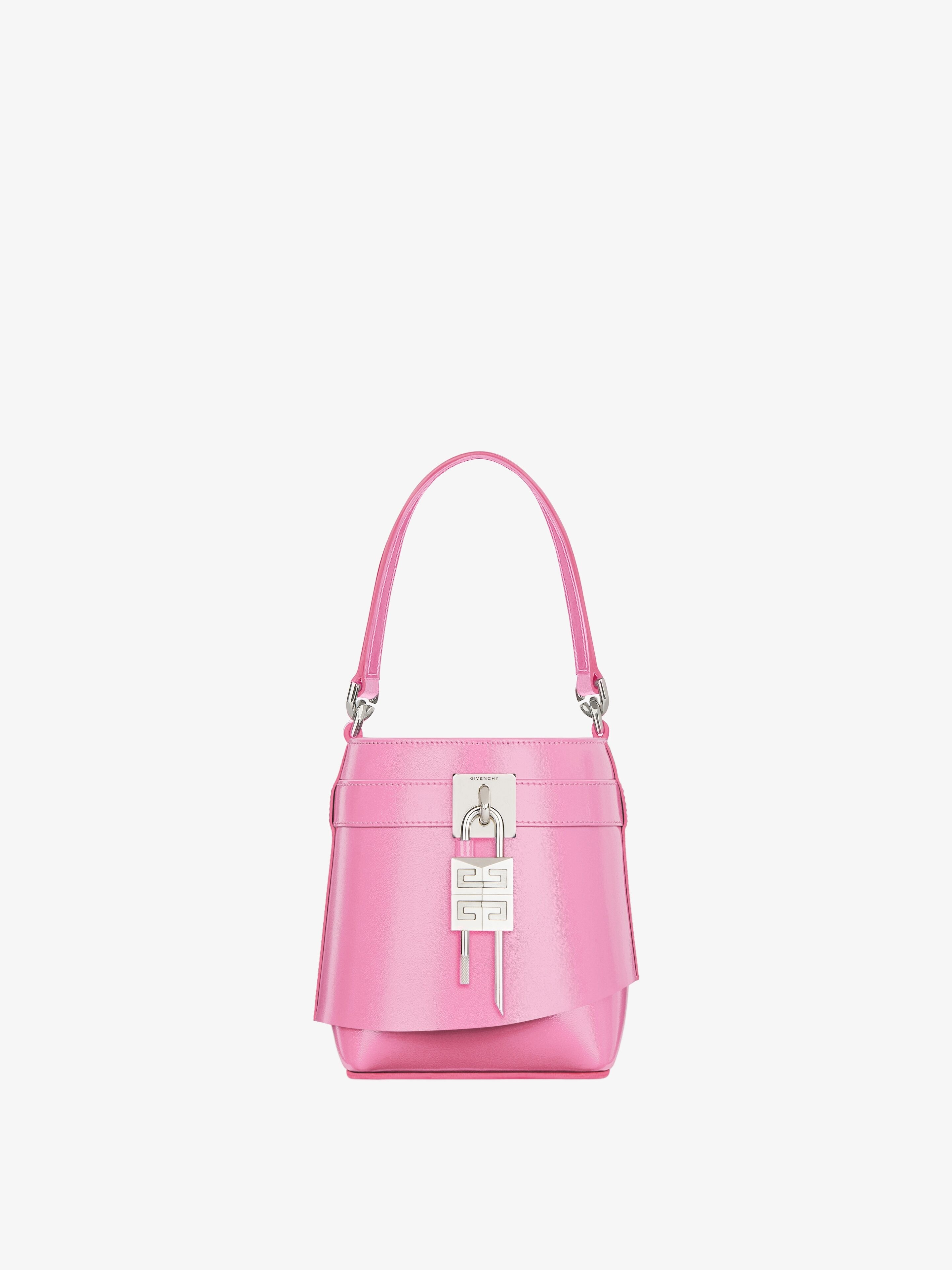 MICRO SHARK LOCK BUCKET BAG IN BOX LEATHER - 1