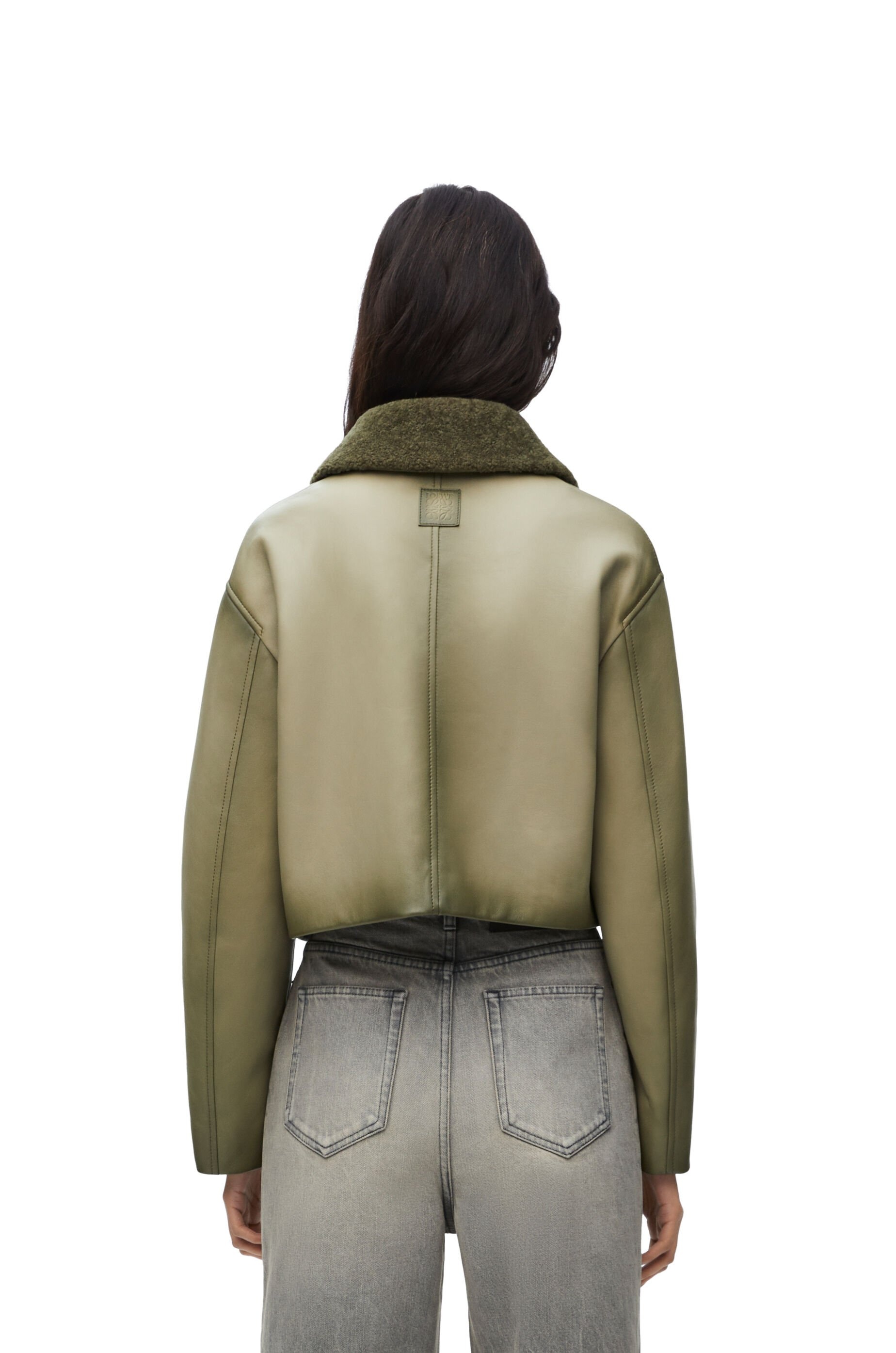 Cropped jacket in nappa lambskin - 4