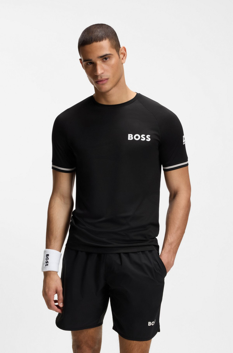 SLIM-FIT T-SHIRT IN STRUCTURED FABRIC WITH CONTRAST DETAILS 2