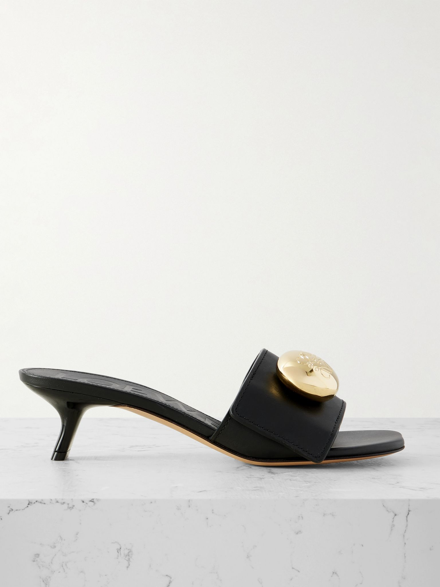 Pebble leather sandals Black - 1