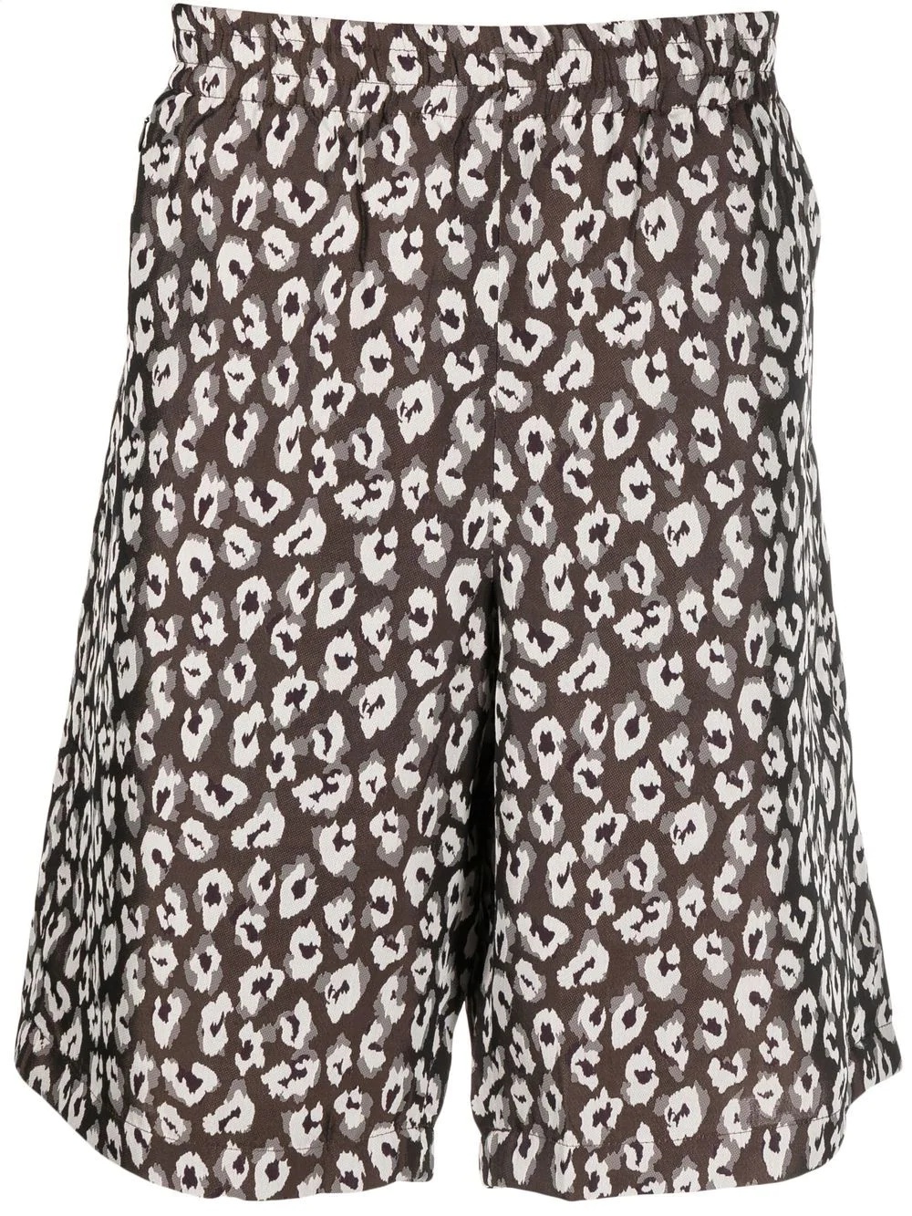 leopard-print knee-length shorts - 1