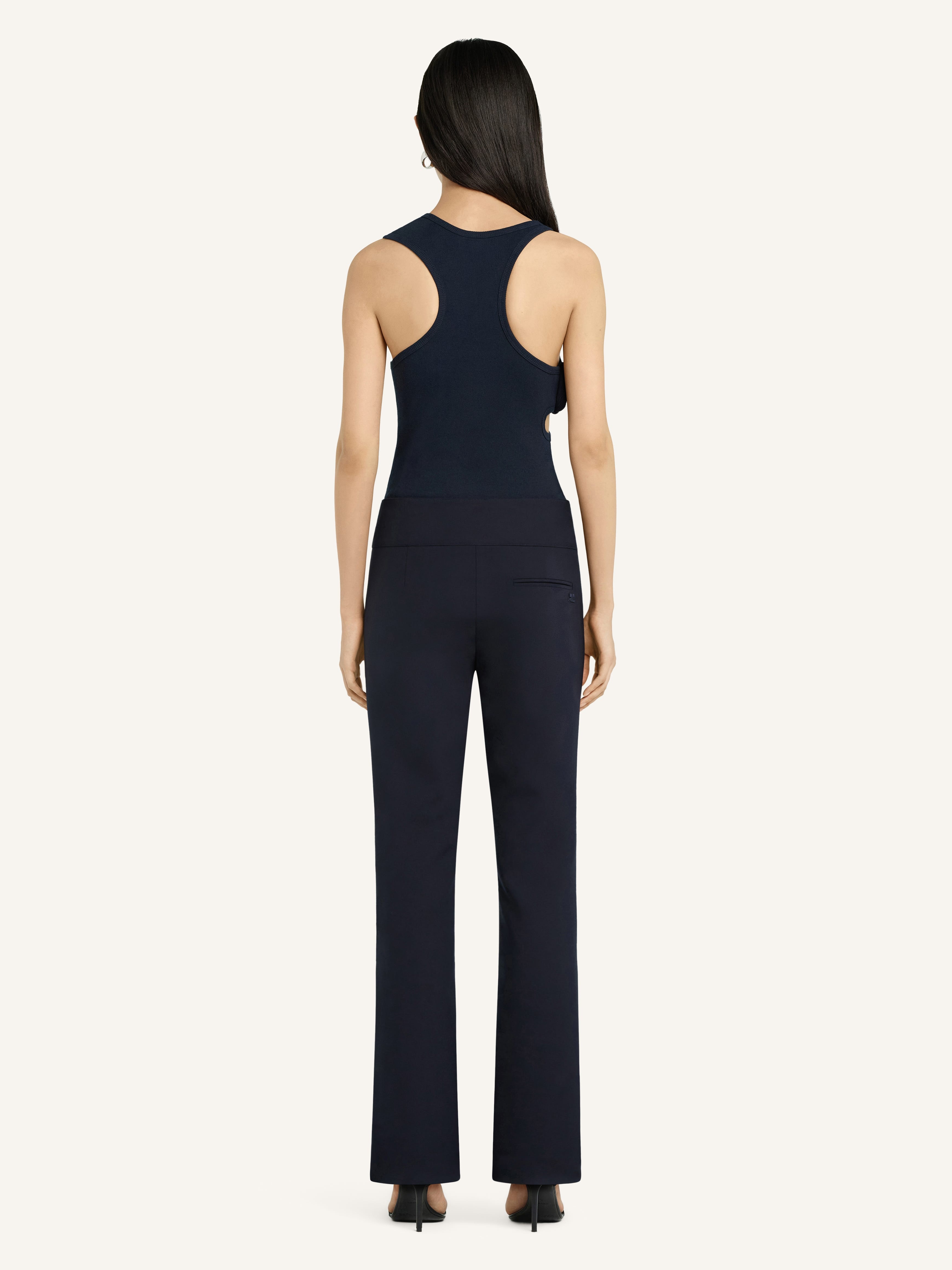 BELTED  BOOTCUT PANTS - 4