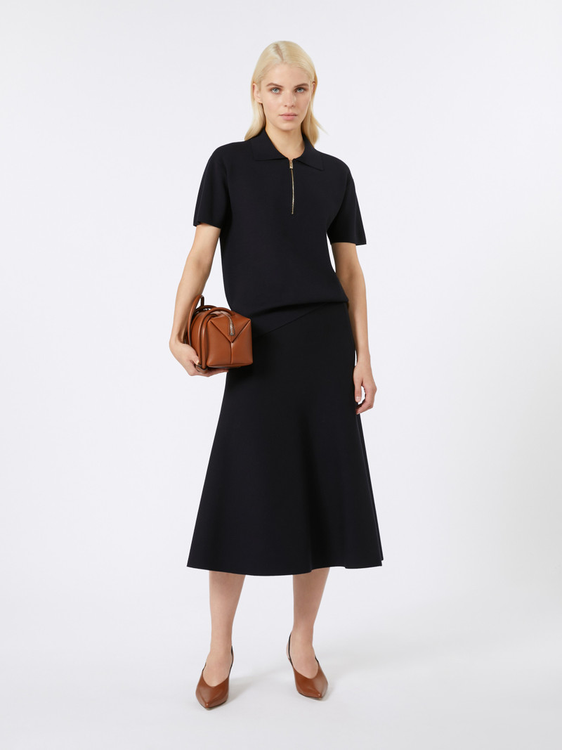 Max Mara GIUSY Flared viscose skirt outlook