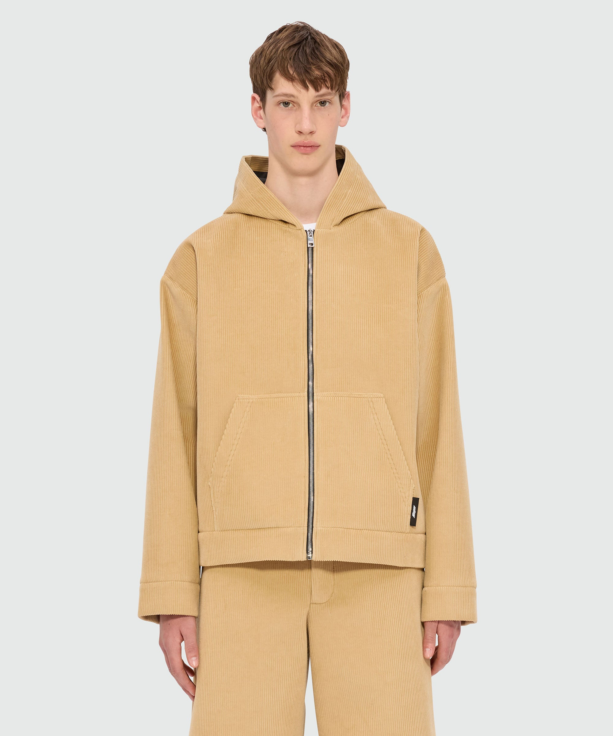 Beige jacket in scubbato velvet - 2
