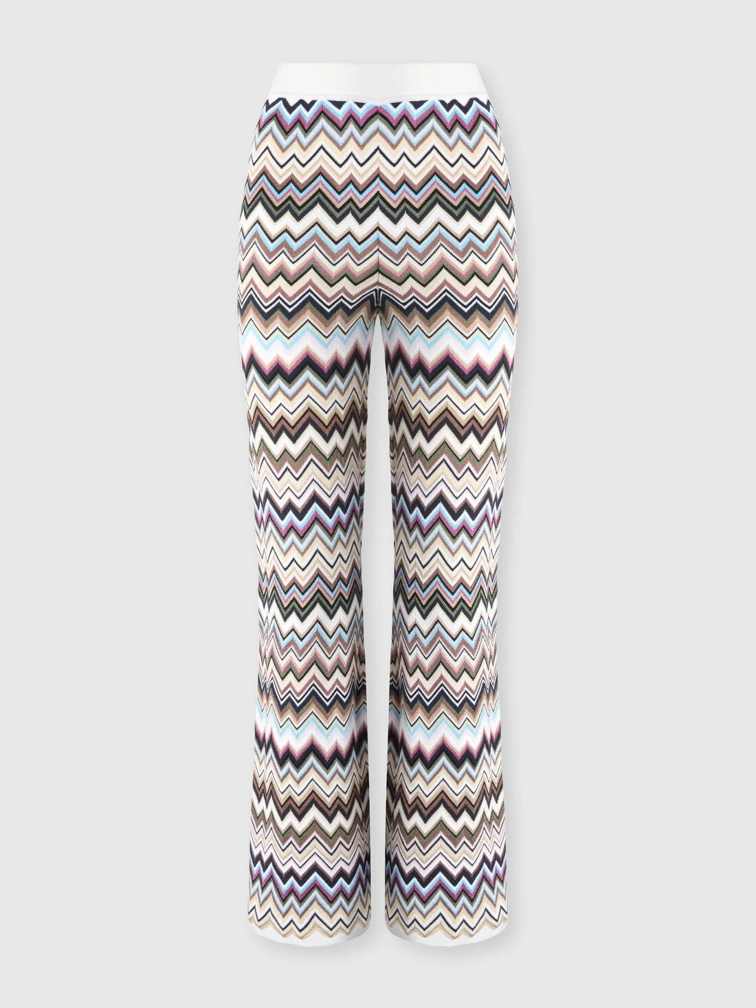 Straight-leg viscose and wool chevron trousers - 1